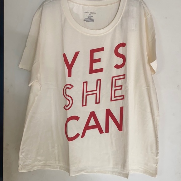 NEW “yes she can” graphic top T-shirt plus size - Picture 7 of 9